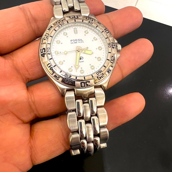 Fossil blue vintage unisex watch